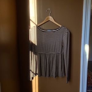 Striped Peplum Top